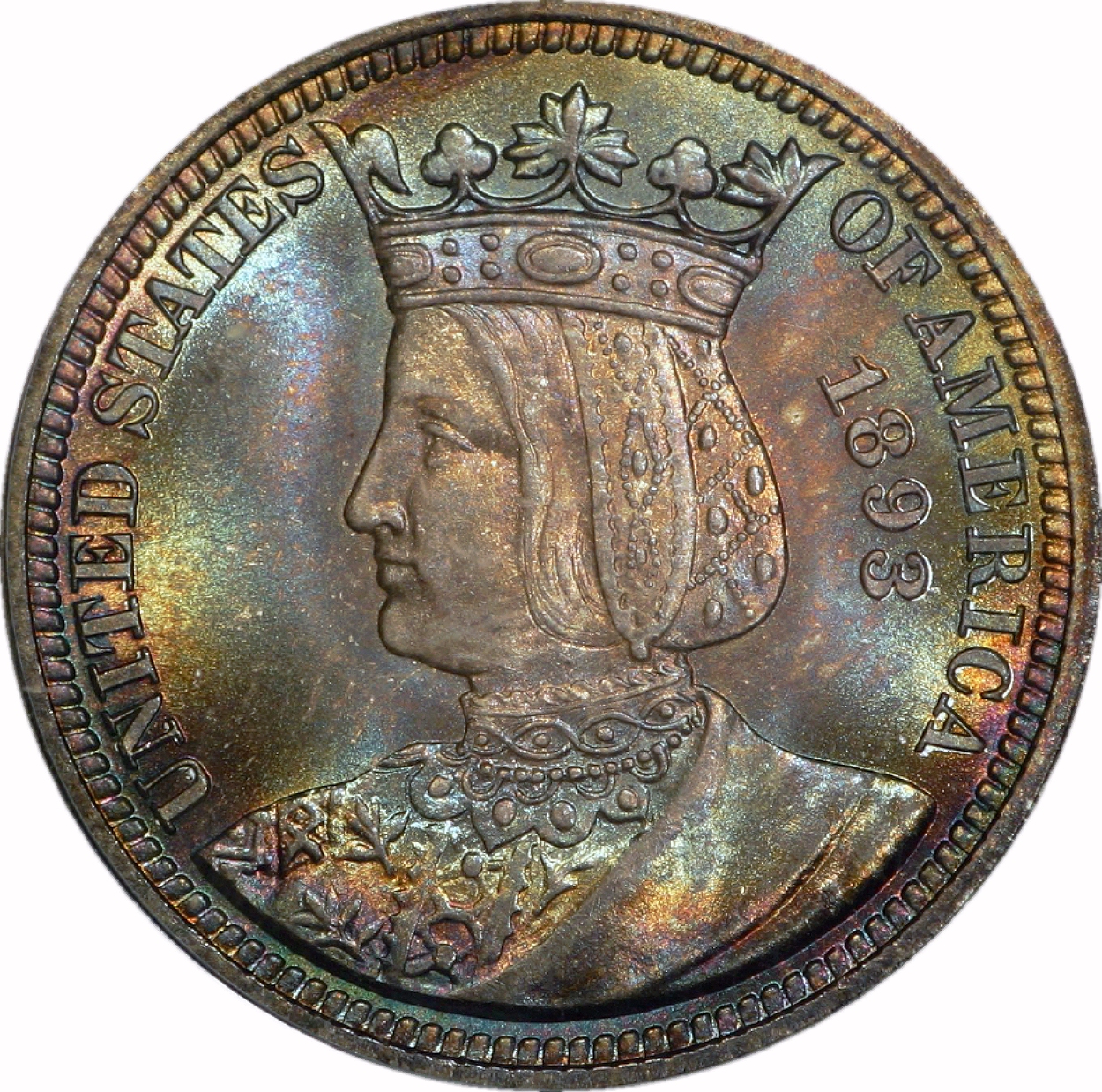 1892-1893 World's Columbian Exposition Isabella Quarter